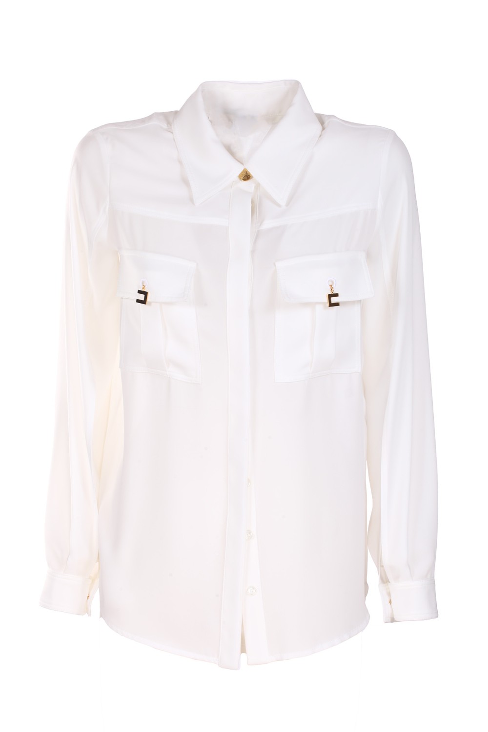 shop ELISABETTA FRANCHI Saldi Camicia: Elisabetta Franchi camicia in georgette con logo charms.
Maniche lunghe aperte sul davanti.
Ampie tasche a soffietto con patta fermata da gemelli con ciondolo logato.
Composizione: 100% poliestere.
Made in Italy.. CA01626E2-360 number 4251165